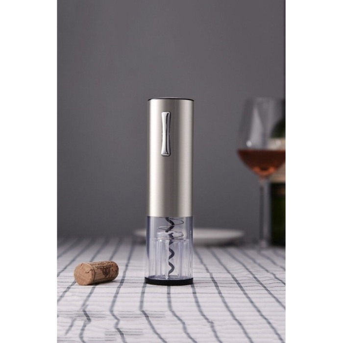 Set pentru vin AutomaticWineSet, tirbuson electric, taietor de folie, aerator, picurator, cablu USB, aluminiu, argintiu, Doty®️ [8]