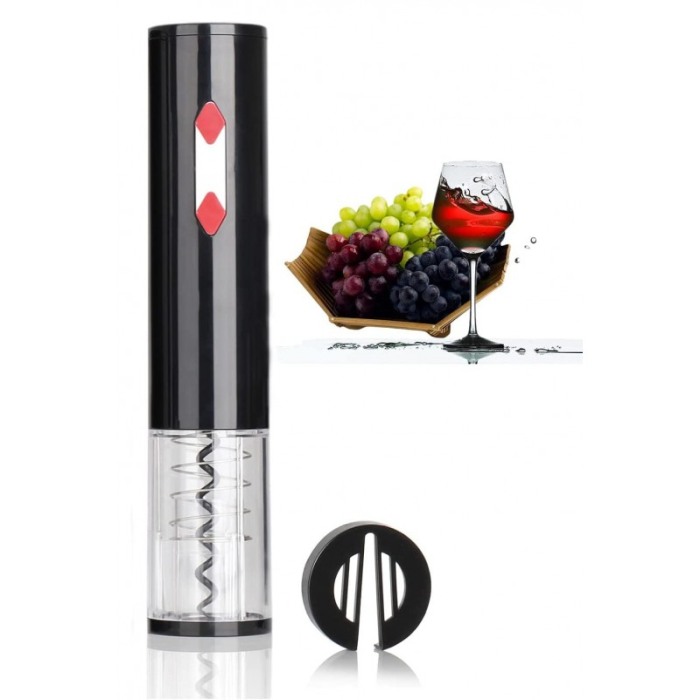 Set pentru vin DiamondPoker Wine, tirbuson electric, accesorii incluse, negru [2]