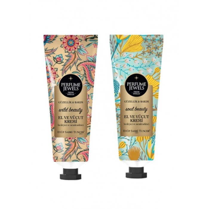 Set Perfume Jewels Eyup Sabri Tuncer, Pachet 2 creme de corp/maini, aroma Wild Beauty si Soul Beauty, 50 ml [1]