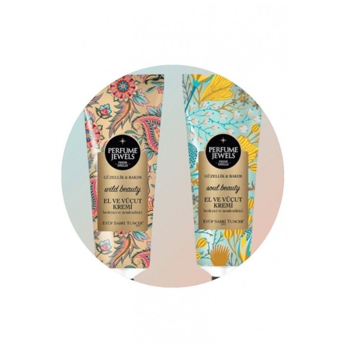 Set Perfume Jewels Eyup Sabri Tuncer, Pachet 2 creme de corp/maini, aroma Wild Beauty si Soul Beauty, 50 ml [2]