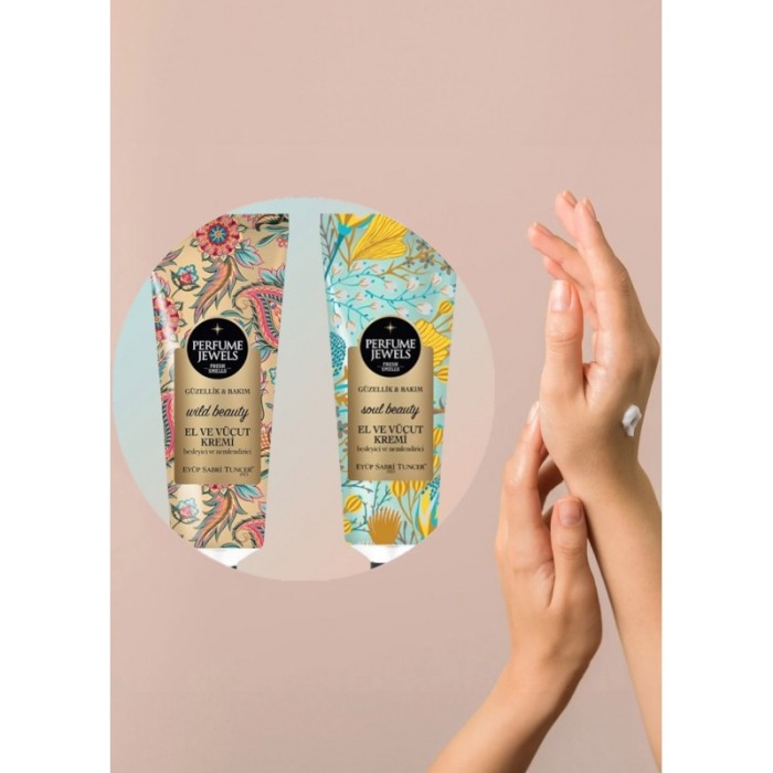 Set Perfume Jewels Eyup Sabri Tuncer, Pachet 2 creme de corp/maini, aroma Wild Beauty si Soul Beauty, 50 ml [3]