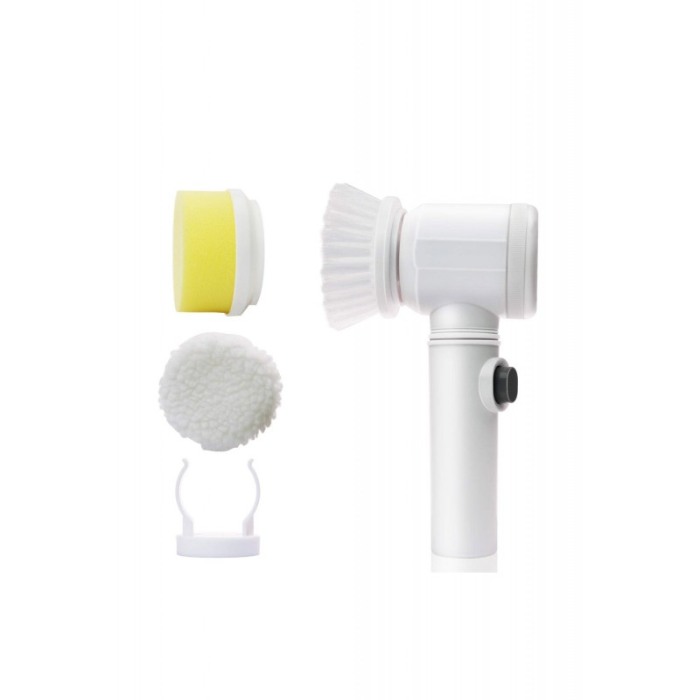 Set Perie multifunctionala electrica HouseHelper, accesorii incluse, functioneaza cu baterii, alb, Doty®️ [1]