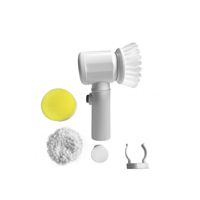 Set Perie multifunctionala electrica HouseHelper, accesorii incluse, functioneaza cu baterii, alb, Doty®️ [4]