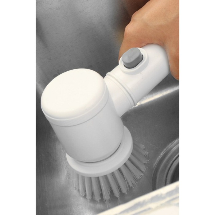 Set Perie multifunctionala electrica HouseHelper, accesorii incluse, functioneaza cu baterii, alb, Doty®️ [6]