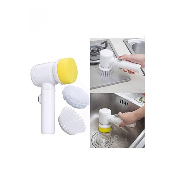 Set Perie multifunctionala electrica HouseHelper, accesorii incluse, functioneaza cu baterii, alb, Doty®️ [3]
