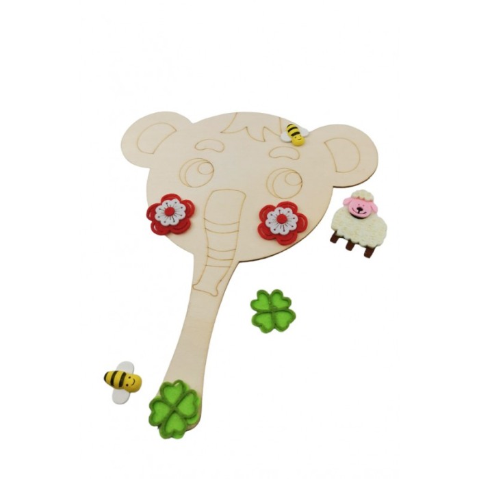Set pictura Creative DIY, model elefant, accesorii si acuarele incluse, distractiv si educativ, din lemn, Doty®️ [3]
