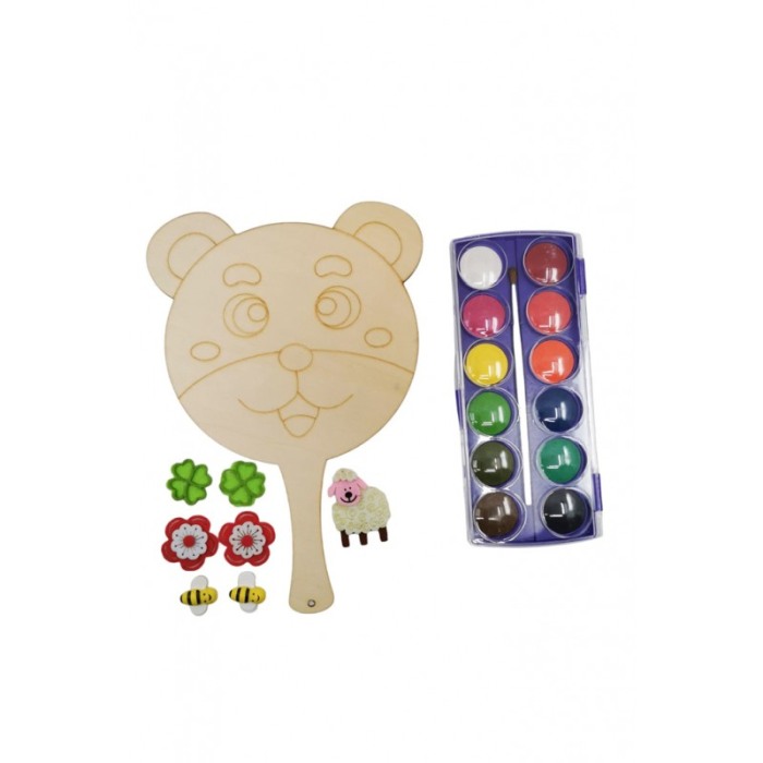 Set pictura Creative DIY, model urs, accesorii si acuarele incluse, distractiv si educativ, din lemn, Doty®️ [1]