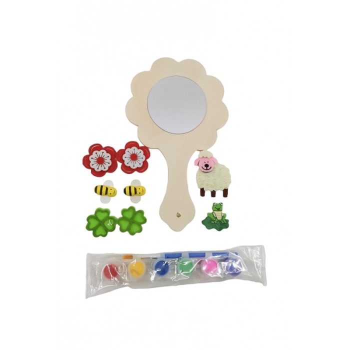 Set pictura My Flower Mirror, accesorii si acuarele incluse, distractiv si educativ, din lemn, Doty®️ [1]