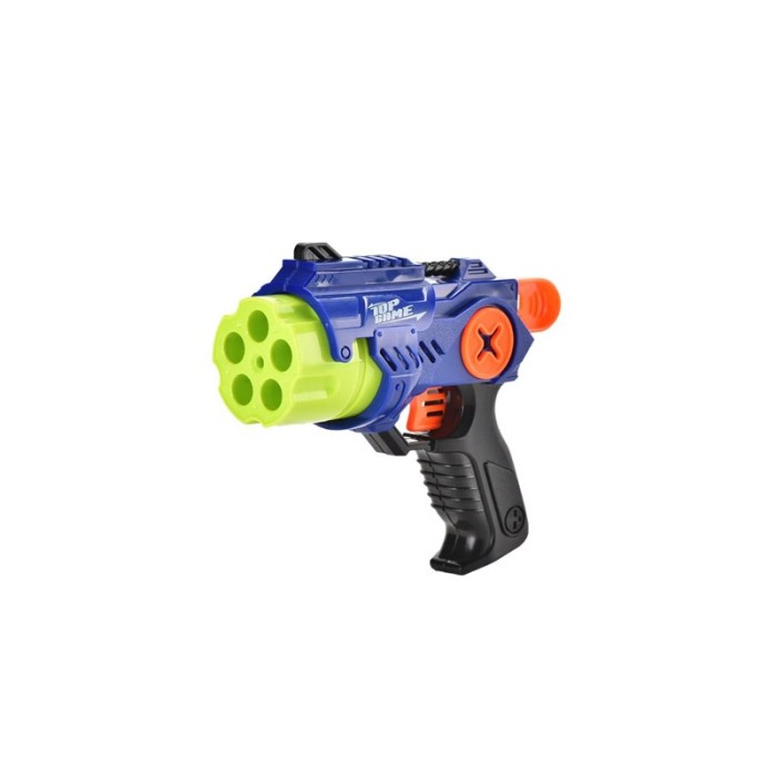 Set pistol de jucarie TopBlaster Doty®, cu 5 proiectile cu burete incluse, 18x14 cm, albastru [1]