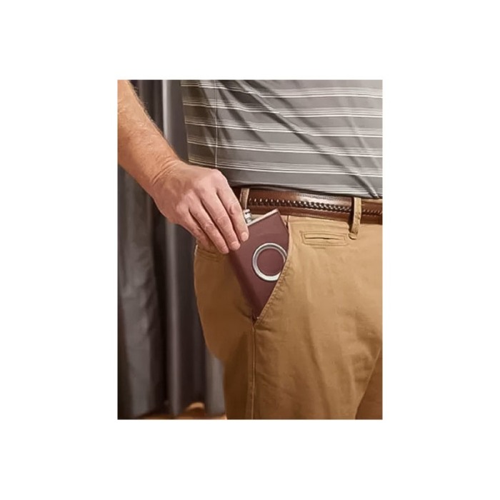 Set plosca cu pahar pliabil ShotFlask , capacitate 250 ml, inox si piele ecologica, maro roscat, usor de transportat, Doty®️ [2]