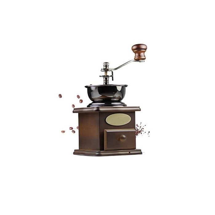 Set Rasnita manuala de cafea CoffeEpoque Doty® si presa franceza multifunctionala, sistem macinare ceramic, 16.5x9.5 cm [4]