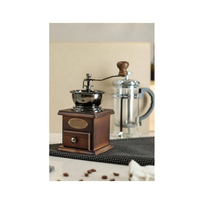 Set Rasnita manuala de cafea CoffeEpoque Doty® si presa franceza multifunctionala, sistem macinare ceramic, 16.5x9.5 cm [6]