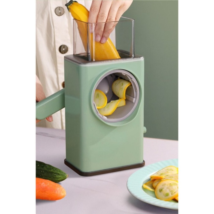 Set Razatoare multifunctionala Green Veggie Cutter, pentru legume, fructe sau nuci, otel inoxidabil, 4 lame incluse, verde [7]