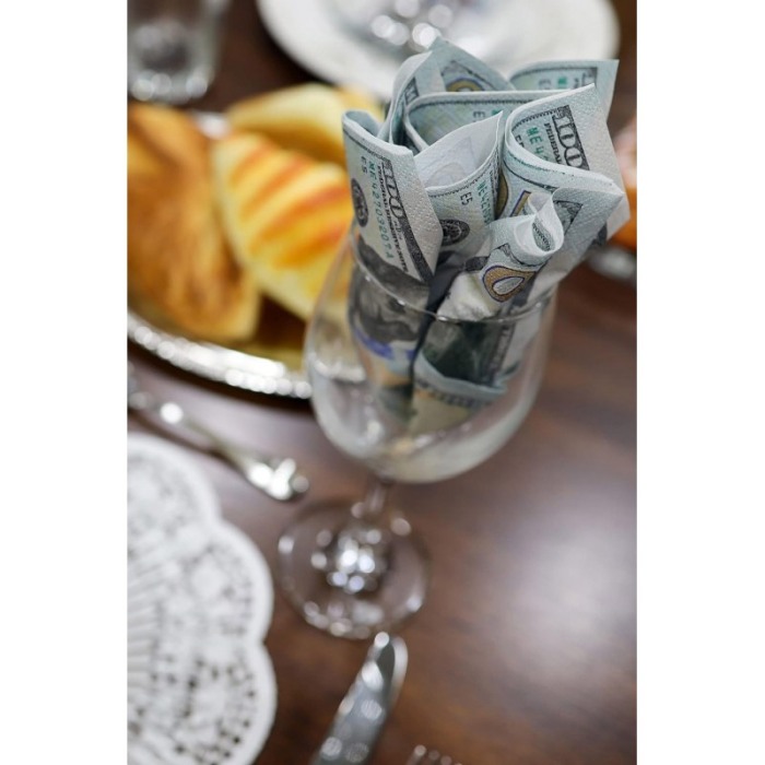 Set servetele de petrecere Dola$ Doty®, inscriptionate cu dolari,  10 bucati, 2 fete, verde [2]