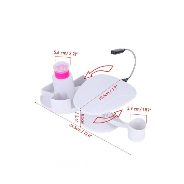 Set Suport pentru manichiura si pedichiura NailsDone, cu accesorii incluse, 34,5x19,5 cm, alb, Doty®️ [2]