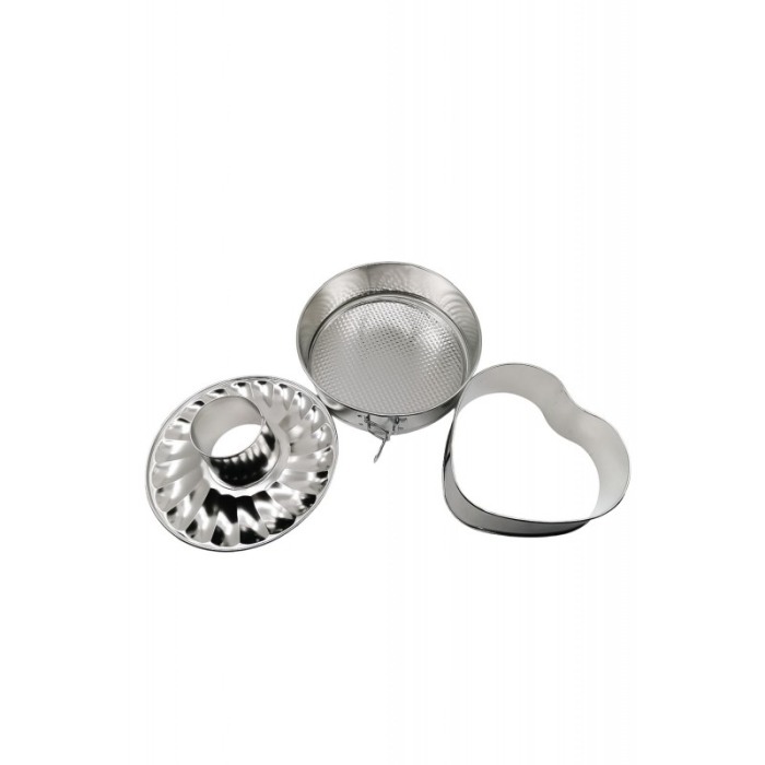 Set Tava de copt Silver Platter Heart, pentru torturi si prajituri, cu fundul detasabil, argintiu, 25x8 cm [4]