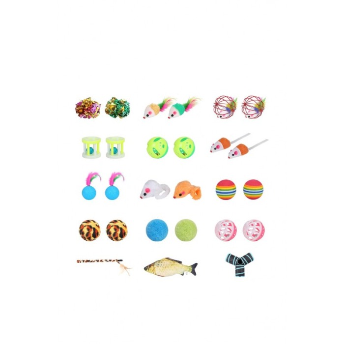 Set Tunel de joaca pentru pisicute sau alte animalute de dimensiuni mici TTube Doty®, cu jucarii/accesorii incluse, 80x30x25, [8]