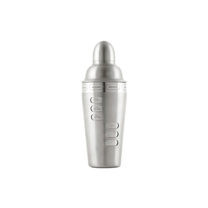 Shaker dublu rotativ DIY Cocktails Doty®, cu 8 retete incluse, inox, 500 ml, argintiu [1]
