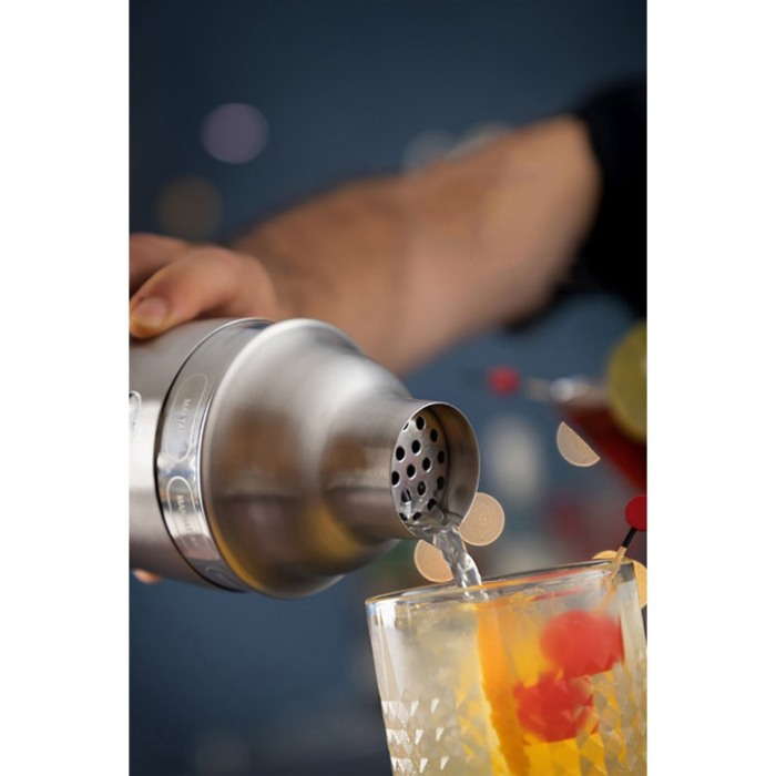 Shaker dublu rotativ DIY Cocktails Doty®, cu 8 retete incluse, inox, 500 ml, argintiu [2]