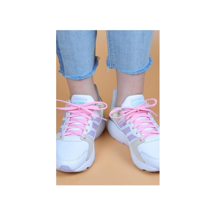 Sireturi CoolLaces pentru pantofi sport, elastice, 0.4x120 cm, roz deschis, Doty®️ [5]