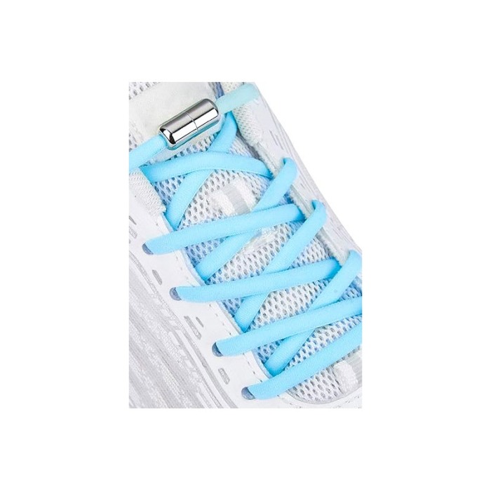 Sireturi CoolMag pentru pantofi sport, elastice, cu capsula magnetica, 0.6x120 cm, albastru deschis, Doty®️ [4]