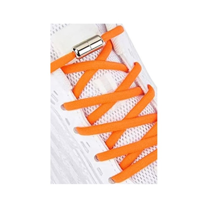 Sireturi CoolMag pentru pantofi sport, elastice, cu capsula magnetica, 0.6x120 cm, portocaliu, Doty®️ [1]