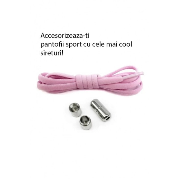 Sireturi CoolMag pentru pantofi sport, elastice, cu capsula magnetica, 0.6x120 cm, roz deschis, Doty®️ [3]