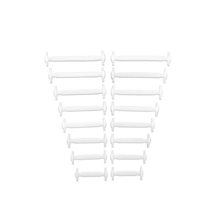 Sireturi FreeLaces Doty® pentru incaltaminte, 12 bucati, din silicon, nu necesita legare/dezlegare, 1 cm, alb [1]