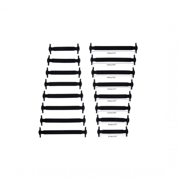 Sireturi FreeLaces Doty® pentru incaltaminte, 12 bucati, din silicon, nu necesita legare/dezlegare, 1 cm, negru [7]