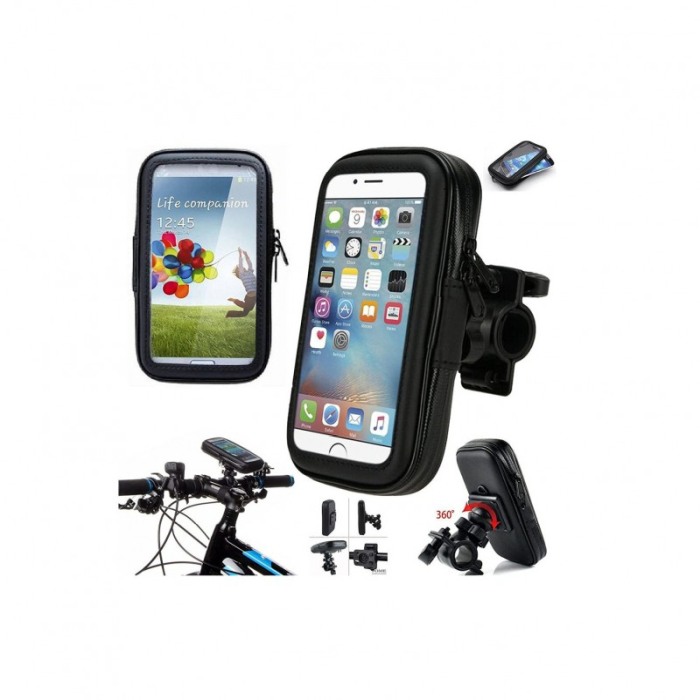 Sistem prindere telefon pentru bicicleta si motocicleta SecurePhone, rotatie 360 de grade, 7.8 inch, negru [5]