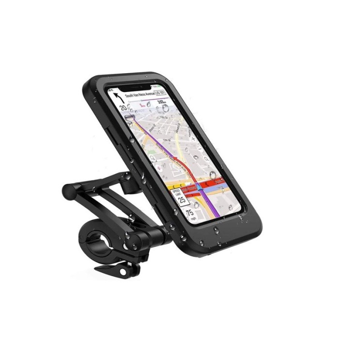 Sistem prindere telefon pentru bicicleta si motocicleta Waterproof Holder, impermeabil, rotatie 360 de grade, 4-7 inch, negru [5]