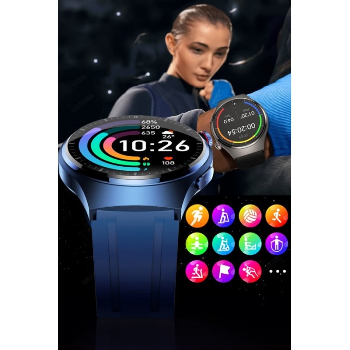 Smartwatch G7 Max Doty® cu 2 bratari incluse, Cadran NFC AI Asistent vocal, Sport Tracker inteligent, 1.53 inch, albastru [5]