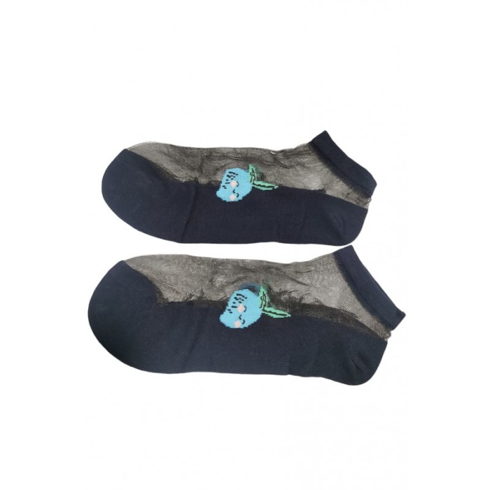 Sosete dama SummerFruits, design modern, cu panza si imprimeu, din bumbac, marime 35-38, bleumarin, Doty®️ [1]