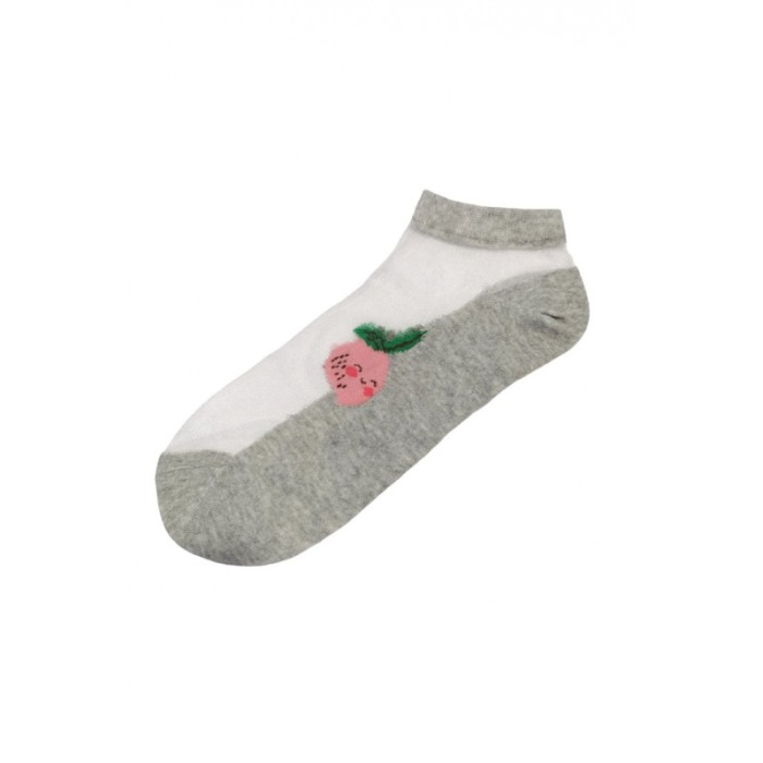 Sosete dama SummerFruits, design modern, cu panza si imprimeu, din bumbac, marime 35-38, gri, Doty®️ [3]