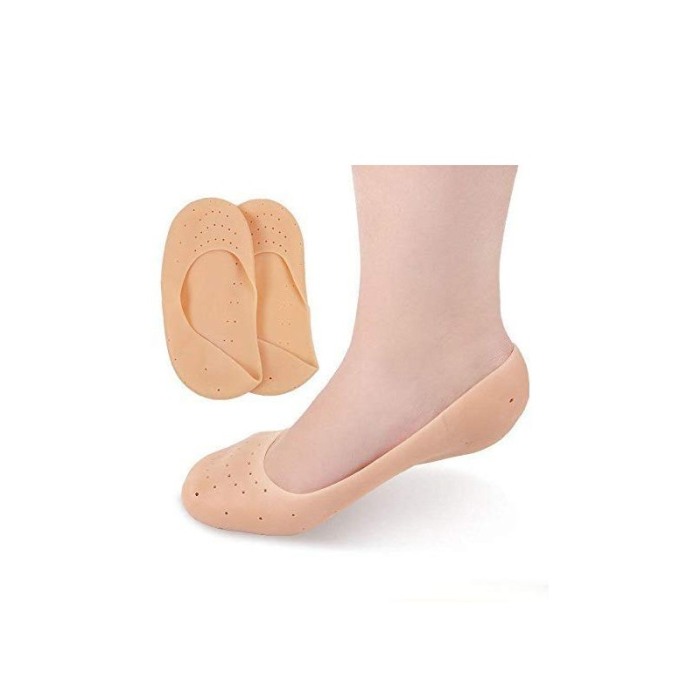 Sosete din silicon ProtectiveSocks, pentru calcaie si talpi crapate,marime universala, crem [7]