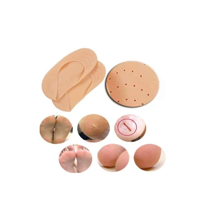 Sosete din silicon ProtectiveSocks, pentru calcaie si talpi crapate,marime universala, crem [6]