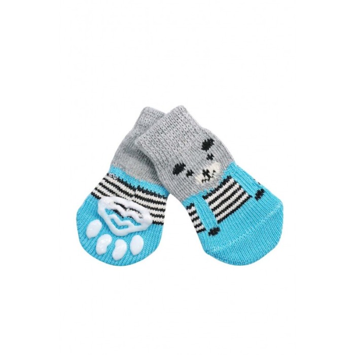 Sosete pentru animalele de companie de talie mica,25 mm, cu talpa anti alunecare, design modern, imprimeu catel si bretele, mult [1]