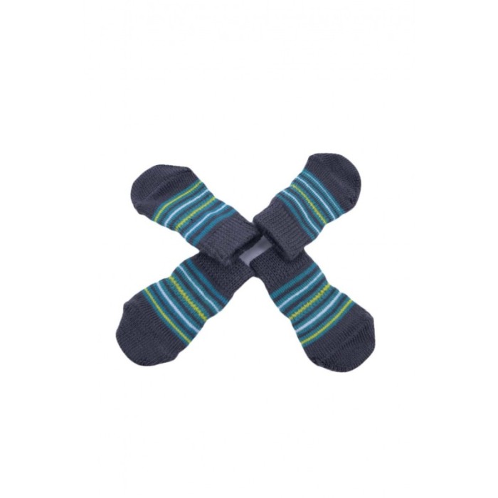 Sosete pentru animalele de companie de talie mica,30 mm, cu talpa anti alunecare, design modern, model cu dungi, verde/ galben,d [4]