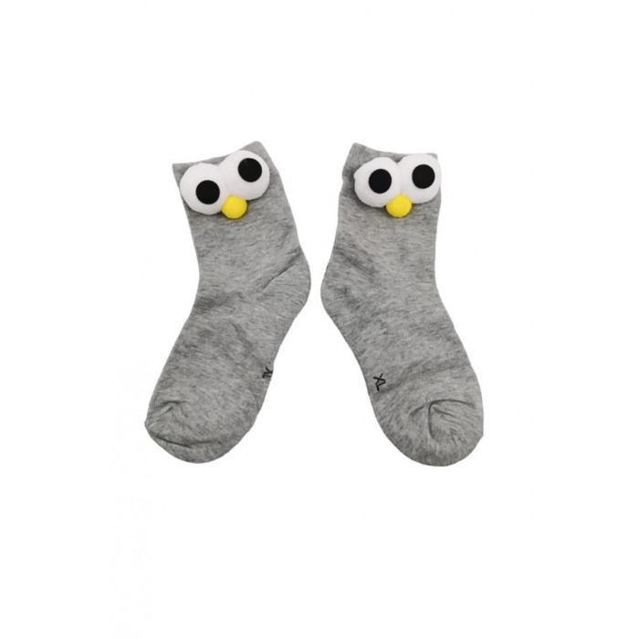 Sosete pentru copii FunnyEyes, bumbac, design creativ, marime 30-35, gri, Doty®️ [1]