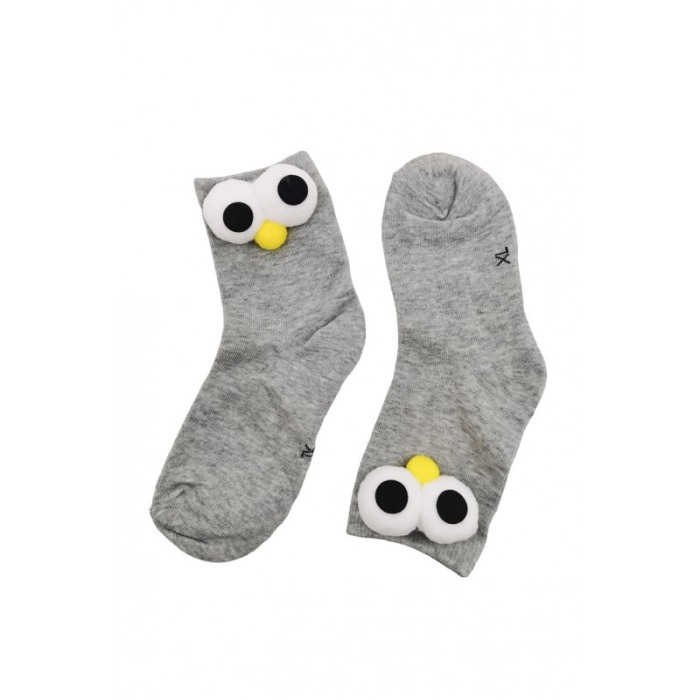 Sosete pentru copii FunnyEyes, bumbac, design creativ, marime 30-35, gri, Doty®️ [3]