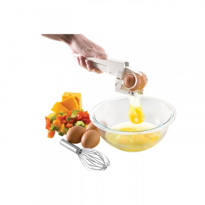 Spargator de oua Crack and Cook, cu functia de separator de ous,usor si practic, material rezistent, alb, Doty®️ [6]