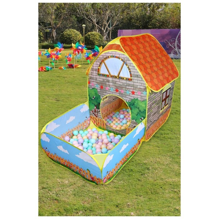 Spatiu de joaca pentru copii MyHouse Doty®, tip cort, casuta cu gradina, 155x110x80 cm, multicolor [11]