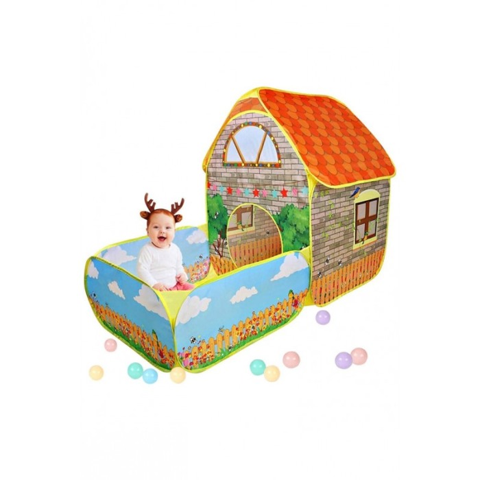 Spatiu de joaca pentru copii MyHouse Doty®, tip cort, casuta cu gradina, 155x110x80 cm, multicolor [8]