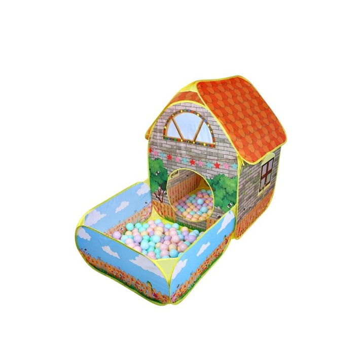 Spatiu de joaca pentru copii MyHouse Doty®, tip cort, casuta cu gradina, 155x110x80 cm, multicolor [10]