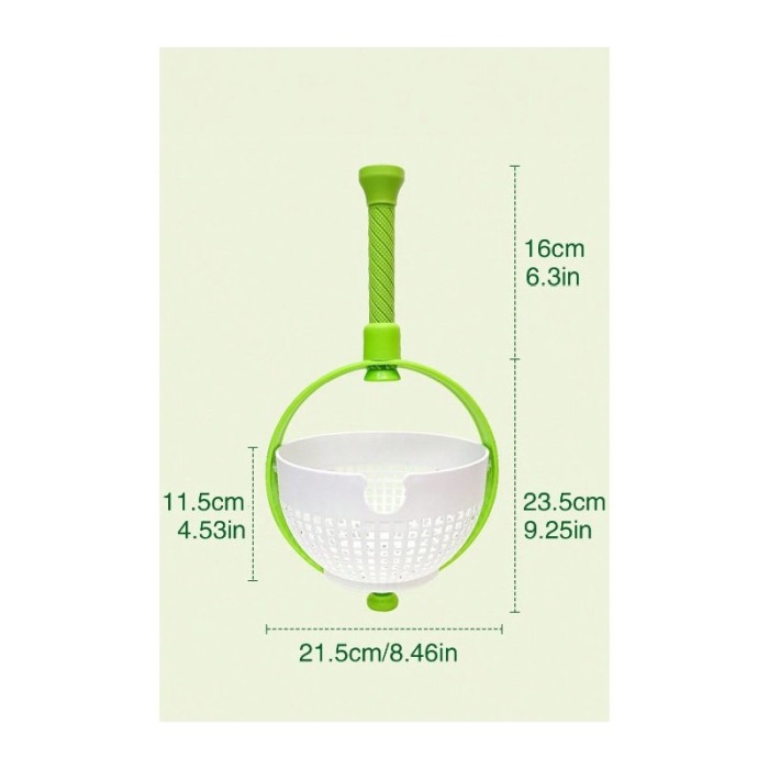 Spinner pentru salata, fructe si alte verdeturi GreenSpin Doty® tip bol cu strecuratoare, verde/alb [6]