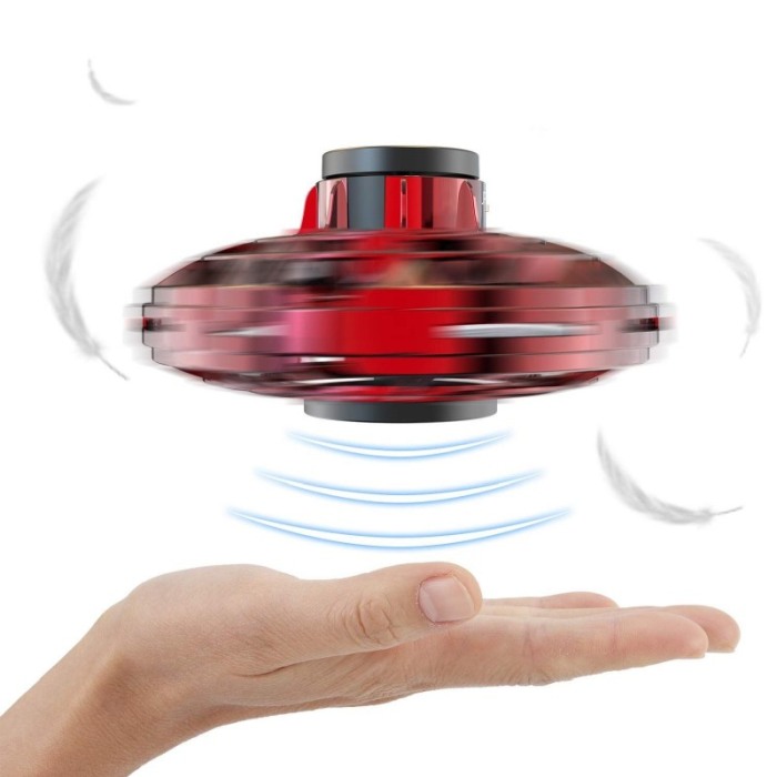 Spinner zburator, efect de bumerang, acumulator si leduri, 8 cm, Rosu, Doty [5]