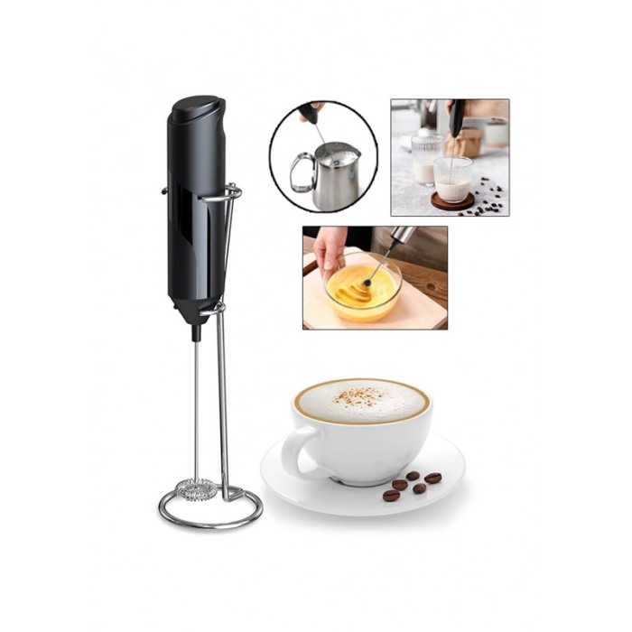 Spumator de lapte electric MilkyFoam, cu suport vertical inclus, inox, 22 cm, negru, Doty® [1]
