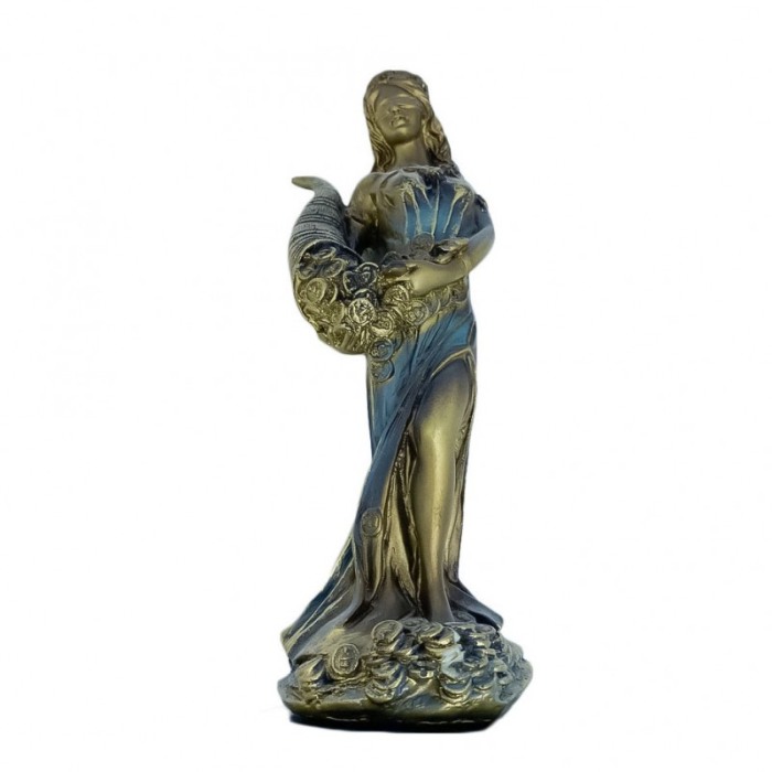 Statueta Amalthea , design zeita abundentei, din rasina , lucrata manual, 22 cm , accente aurii [3]