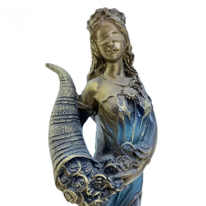 Statueta Amalthea , design zeita abundentei, din rasina , lucrata manual, 22 cm , accente aurii [5]