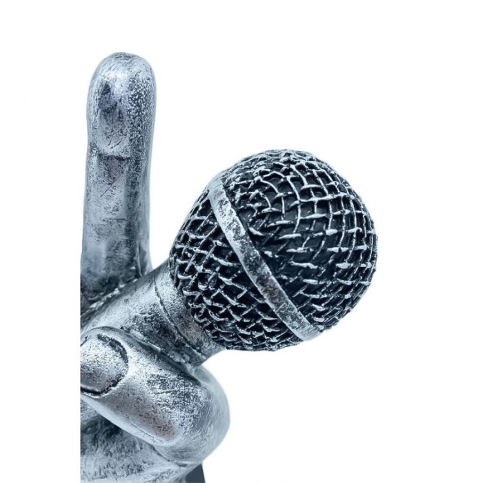 Statueta decorativa Mic Trophy, lucrata manual, accente argintii, design elegant, 36 cm [3]